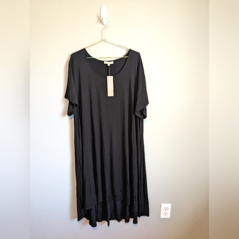 NWT Joan Vass Black Midi Dress, size 3X